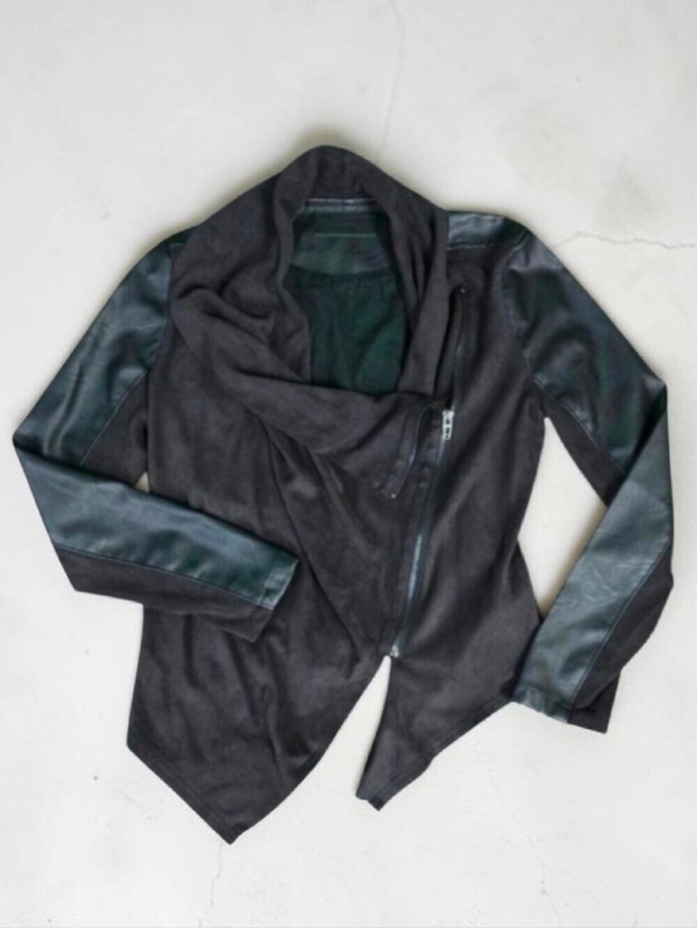 BLANK NYC | DRAPED VEGAN LEATHER COWL NECK MOTO JACKET